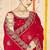 Red color moss silk zari embroidered work saree with blouse