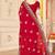 Red color moss silk zari embroidered work saree with blouse