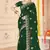 Green color moss silk zari embroidered work saree with blouse