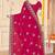 Rani color moss silk zari embroidered work saree with blouse