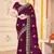 Purple color moss silk zari embroidered work saree with blouse