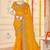 Musturd color moss silk zari embroidered work saree with blouse