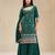 Teal color embroideried faux chiffon semi stitched salwar suit