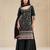 Black color embroideried faux chiffon semi stitched salwar suit