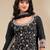 Black color embroideried faux chiffon semi stitched salwar suit