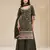 Mehendi color embroideried faux chiffon semi stitched salwar suit