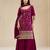 Rani-pink color embroideried faux chiffon semi stitched salwar suit