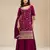 Rani-pink color embroideried faux chiffon semi stitched salwar suit