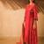 Red embroidered dupion silk kurta set