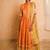 Yellow embroidered dupion silk kurta set
