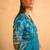 Turquoise-blue embroidered Lehenga 