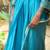 Turquoise-blue plain dupion silk kurta set