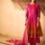 Rani-pink plain chanderi silk kurta set