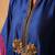 Navy-blue embroidered dupion silk kurta set