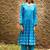 Turquoise blue plain silk Kurta Set