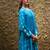 Turquoise blue plain silk Kurta Set