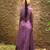 Purple  embroidered silk dress