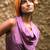 Purple  embroidered silk dress