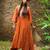 Orange plain silk Kurta Set