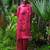 Pink printed satin Kurta Set