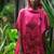 Pink printed satin Kurta Set