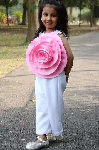 White embroidered cotton jumpsuit