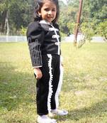 Black embroidered cotton co ord set