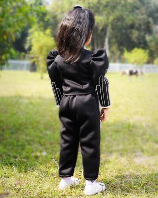 Black embroidered cotton co ord set 2