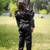 Black embroidered cotton co ord set