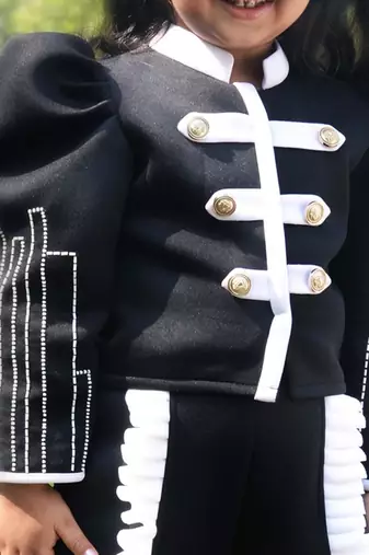 Black embroidered cotton co ord set