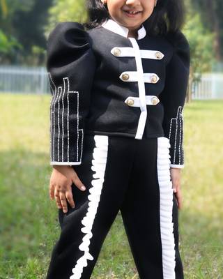 Black embroidered cotton co ord set 5