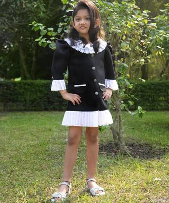 Black plain cotton dress 3
