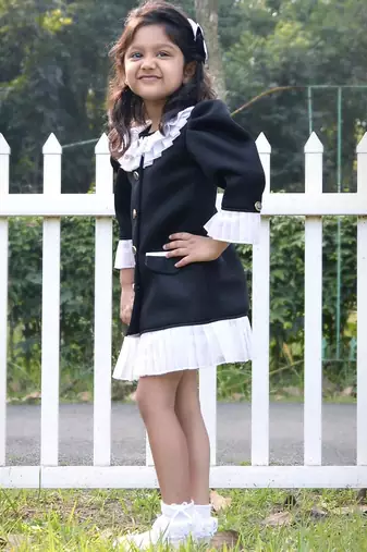 Black plain cotton dress