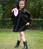 Black plain cotton dress