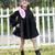 Black plain cotton dress