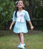 Blue embroidered cotton dress