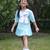 Blue embroidered cotton dress
