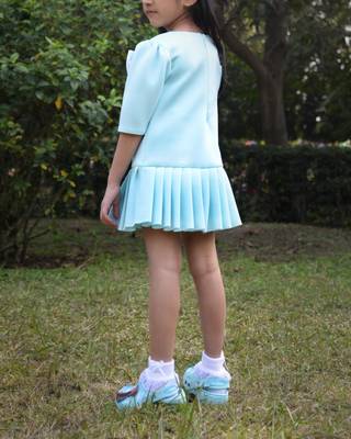 Blue embroidered cotton dress 2