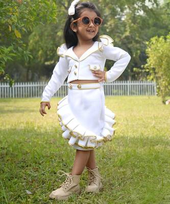 White plain cotton co ord set 1