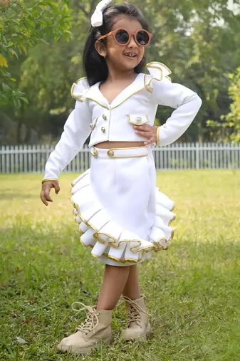 White plain cotton co ord set