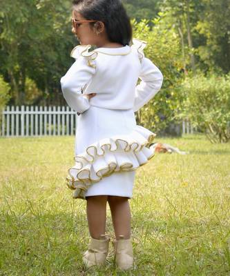 White plain cotton co ord set 2