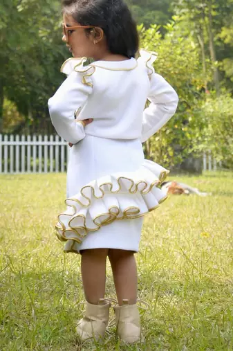 White plain cotton co ord set