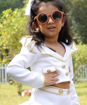 White plain cotton co ord set 3