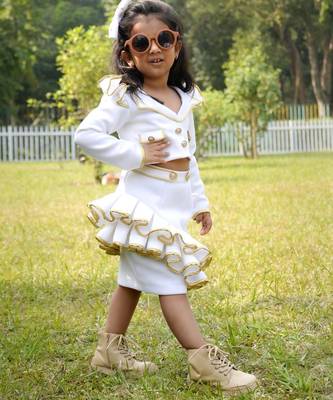 White plain cotton co ord set 4