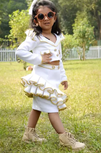 White plain cotton co ord set
