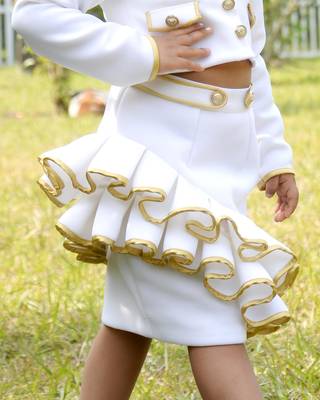 White plain cotton co ord set 5