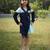 Blue plain cotton dress