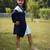 Blue plain cotton dress