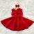 Red plain cotton dress