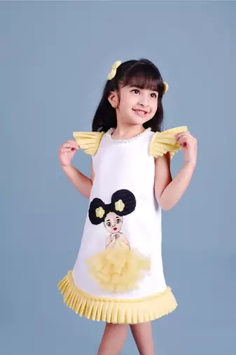 White embroidered cotton dress